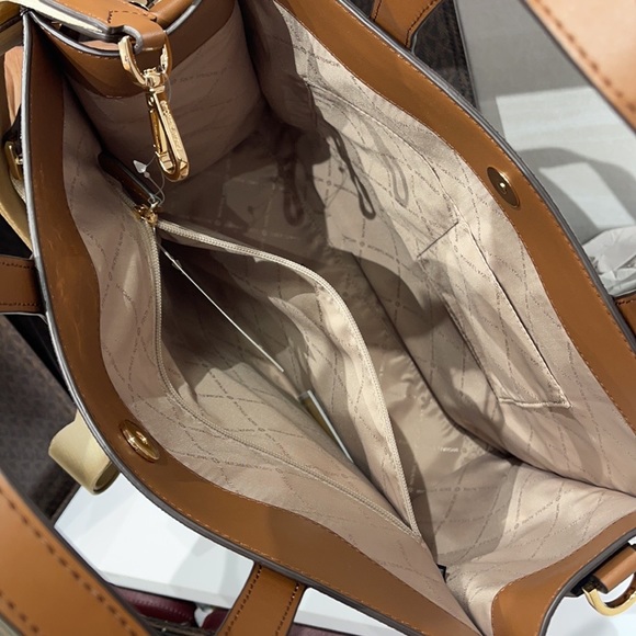 MICHAEL KORS KENLY LARGE NS GRAPHIC LOGO TOTE SATCHEL SHOULDER BAGMK SIGNATURE - Picture 8 of 16